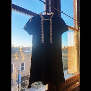 Forever 21 Black Dress with White Collar (Size M)